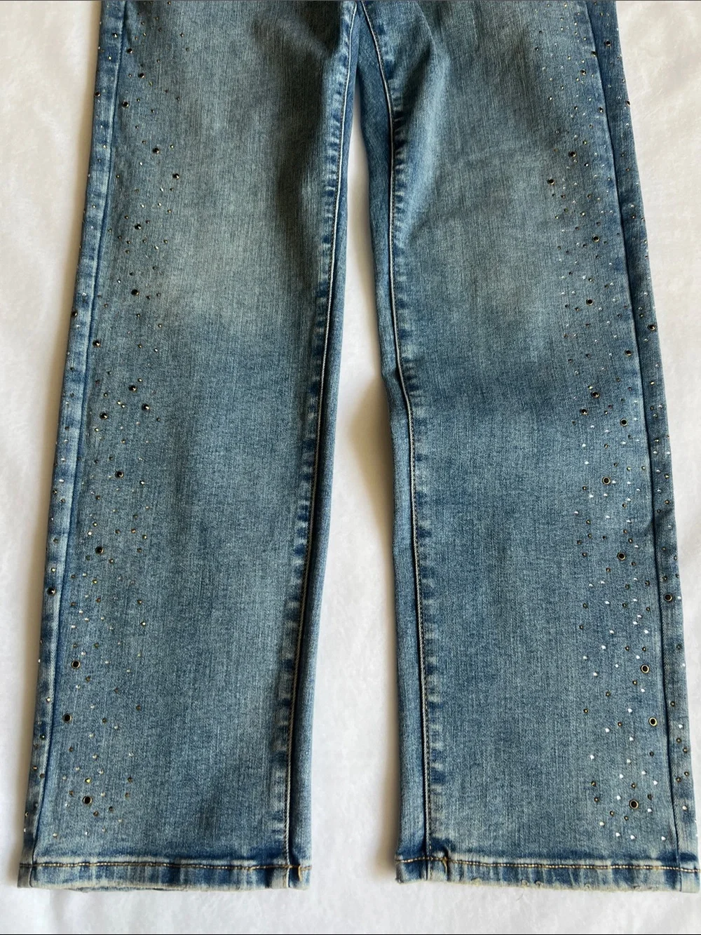 Lane Bryant Embellished Rhinestone 360 Flex Straight Leg Jeans-Sz 14